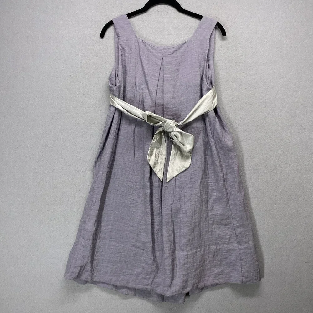 Play Six Dress Womens Large Gray Crinkle Sleeveless Babydoll Y2K